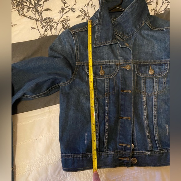 Sans Souci Cropped Denim Jacket Size L - Picture 4 of 4